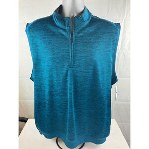 PGA Tour X-Large 1/4 Zip Sleeveless Vest Sunflux Motionflux Repelflux Teal New